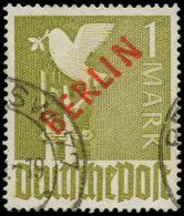 O ALLEMAGNE BERLIN - Poste - 17, Signé Brun: 1m. Surcharge Rouge - Used Stamps