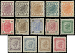 ** AUTRICHE - Poste - 81a/94a, Complet, 14 Valeurs, Sans Lignes Brillantes - Unused Stamps