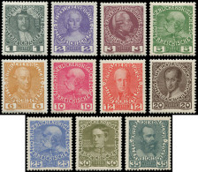 ** AUTRICHE - Poste - 101a/11b, 11 Valeurs, Papier Non Glacée - Unused Stamps