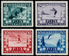 ** AUTRICHE - Poste - 426/29, Complet: Ski, Innsbruck 1933 - Altri & Non Classificati