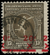 O BELGIQUE - Poste - 186, Surcharge à Cheval: Jeux Olympiques D'Anvers De 1920 - Autres & Non Classés