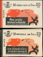 ** BELGIQUE - Carnets - COB A35a + B, 2 Carnets Complet: Une Pêche Miraculeuse - 1907-1941 Anciens [A]