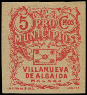 * ESPAGNE GUERRE CIVILE NATION - Poste - Villanueva Ed. 4, Non Dentelé: 5c. Rose - Spanish Civil War Labels