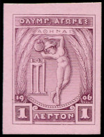 ESS GRECE - Poste - 165, Essai En Violet/mauve Sur Bristol: 1l. Jeux Olympiques D'Athènes 1906 - Altri & Non Classificati