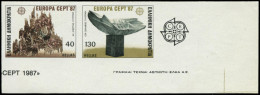 ** GRECE - Poste - 1632/33, Se Tenant, Non Dentelés: Europa 1987 - Unused Stamps