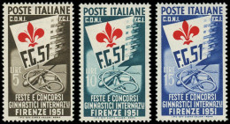 ** ITALIE - Poste - 599/601, Gymnastique - 1946-60: Mint/hinged