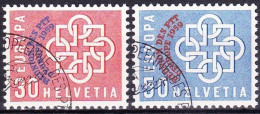 Schweiz Suisse 1959: Conférence PTT-Konferenz Zu 349-350 Mi 681-682 Yv 632-633 Mit ET-o Montreux (Zumstein CHF 10.00) - Used Stamps