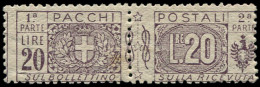 ** ITALIE - Colis Postaux - 19, 20l. Violet-brun (Sas. 19) - Paketmarken