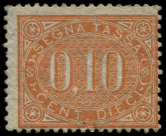 * ITALIE - Taxe - 2, Gomme Non Originale: 10c. Jaune-brun (Sas. 2) (cote*) - Postage Due
