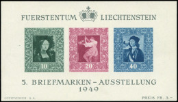 ** LIECHTENSTEIN - Blocs Feuillets - 8, Exposition Vaduz 1949, Tableaux - Other & Unclassified