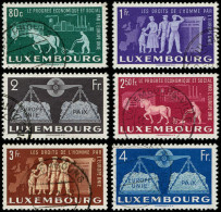 O LUXEMBOURG - Poste - 443/48, Complet 6 Valeurs: Europe Unie, Cheval Au Labour - Oblitérés