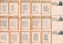 N PORTUGAL - Lots & Collections - Michel P 121/24, Cp. 30c. Et 50/30c. Poètes (1948/51), Série Complète De 104 Cp. Diffé - Other & Unclassified
