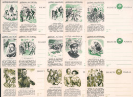 N PORTUGAL - Lots & Collections - Michel P 137/39, Cp 50c. Armoiries 1956/59, Série Complète De 95 Cp Illustrées: Histoi - Sonstige & Ohne Zuordnung