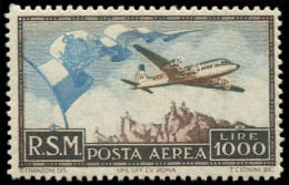 ** SAINT MARIN - Poste Aérienne - 88, Filigrane Roue Ailée - Airmail