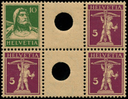** SUISSE - Poste - 198 + 200, Paire Avec Pont En Bloc De 4, Un Exemplaire * (Zumstein S19+21 = 2160 FS) - Unused Stamps