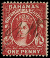 O BAHAMAS - Poste - 14, Signé, Dentelé 14, Oblitération Fiscale: 1p. Vermillon - Bahama's (1973-...)