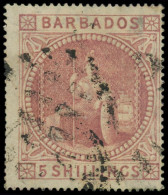 O BARBADE - Poste - 25, 5s. Rose-lilas - Barbados (1966-...)