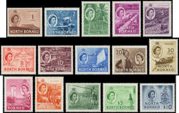 ** BORNEO NORD - Poste - 296/310, Complet 15 Valeurs: Elizabeth II - Bornéo Du Nord (...-1963)