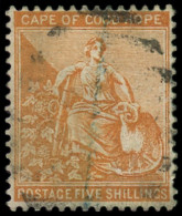 O CAP DE BONNE ESPERANCE - Poste - 31, Filigrane CA: 5s. Jaune Foncé (SG 45: 300£) - Cape Of Good Hope (1853-1904)
