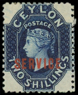 * CEYLAN - Service - 5, Surchargé Service: 2s. Bleu - Ceylon (...-1947)