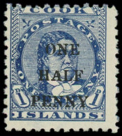 * COOK - Poste - 15, Surchargé: 1/2p. Sur 1p. Bleu - Cook Islands