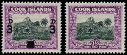 (*) COOK - Poste - 62, Non émis Sans Surcharge 1.50p. Violet & Noir (+ Timbre Normal), Non Répertorié Gibbons - Cook Islands