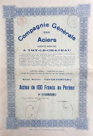 Compagnie Générale Des Aciers à Thy-le-Château - 1924 - Action De 100 Francs - Industrial