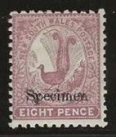 New South Wales      .   SG    .   257  Specimen  (2 Scans)    .   *      .     Mint-hinged - Mint Stamps