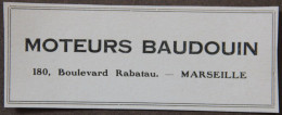 Publicité : Moteurs BAUDOUIN, Marseille, 1951 - Advertising