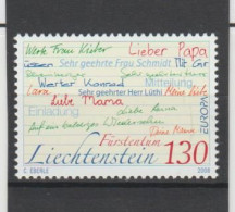 Liechtenstein 2008 Europa Cept - Letter Writing ** MNH - Unused Stamps