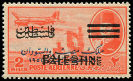 ** PALESTINE EGYPTIENNE - Poste Aérienne - 13, Double Surcharge Palestine: 2m. Orange - Palestina