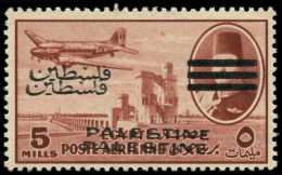 ** PALESTINE EGYPTIENNE - Poste Aérienne - 15A, Double Surcharge Palestine: 5m. Brun - Palestine
