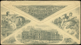 O ETATS UNIS - Entiers Postaux - Enveloppe 2c. Brun  "St Louis Exposition 1884", Illustrée Au Verso: Train, Vapeur, Harp - Andere & Zonder Classificatie