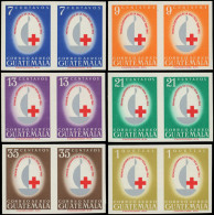 ** GUATEMALA - Poste Aérienne - 316/21, 6 Paires Non Dentelées (tirage 50): Croix-Rouge - Guatemala
