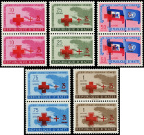 ** HAITI - Poste - 413/14 + Pa. 161/63, 5 Paires Comprenant L'erreur "Croix-Rouge" Non Encadrée - Haiti