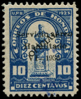 * HONDURAS - Poste Aérienne - 24, Surcharge Noire (tirage 250): 10c. Bleu - Honduras