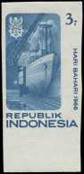 ** INDONESIE - Poste - 483, Sans Le Vert, Non Dentelé: 3r. Bateau - Indonesia