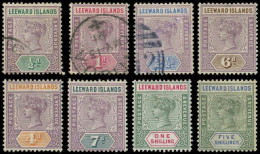 * LEEWARD - Poste - 1/8, Complet 8 Valeurs (1/3 Obl + 4 Pli) - Leeward  Islands