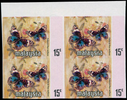 ** MALAISIE KELANTAN - Poste - 109, Noir Manquant (pays, Visage, Armoiries), Bloc De 4 Non Dentelé: 15c. Papillon (SG 11 - Kelantan