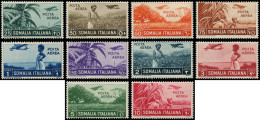 * SOMALIE ITALIENNE - Poste Aérienne - 18/27, Complet (Sas. 17/26) - Somalië