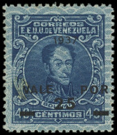 * VENEZUELA - Poste - 183, Type II, Légère Tache Jaune: 25c. Sur 40c. Bleu Foncé - Venezuela