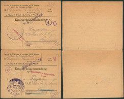 Guerre 14-18 - Lot De 2 Lettres Du Camp De Wesel (1917, Contenu) + Gepruft Taxfrei > Tourcoing - WW I