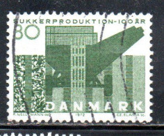 DANEMARK DANMARK DENMARK DANIMARCA 1972 CENTENARY OF DANISH SUGAR PRODUCTION 80o USED USATO OBLITERE' - Gebruikt
