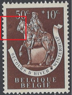 BELGIUM - 1942 - MNH/** - VLEKS LINKS BOVEN TACHE DANS LE COIN SUPERIEUR GAUCHE - COB 605V1 -.Lot 26041 - 1931-1960