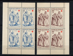 Croix Rouge 1957 YV 1140 & 1141 N** En Blocs De 4 De Carnet , Cote 44+ Euros - Unused Stamps