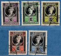 Luxemburg 1926 Caritas Stamps Prince Jean 5 Values Cancelled - Oblitérés