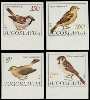 ** Oiseaux - Poste - Yougoslavie, Yvert 1811/14, Non Dentelés, Bdf: Oiseaux - Autres & Non Classés