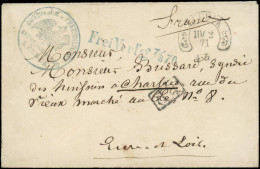 LET Croix Rouge - Poste - Lettre D'un Prisonnier En Prusse, Cad. Lubeck 10/2/71 + Griffe Bleue En Franchise - Croix-Rouge