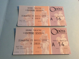 Tickets D'entrée Spectacle  / RAYMOND DEVOS  Grand Théatre Opéra De Bordeaux 33 Gironde - Toegangskaarten