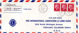 L78953 - Frankreich - 1969 - 3@0,40F Cheffer A LpBf LAUW -> Chicago, IL (USA) - 1967-1970 Marianne De Cheffer